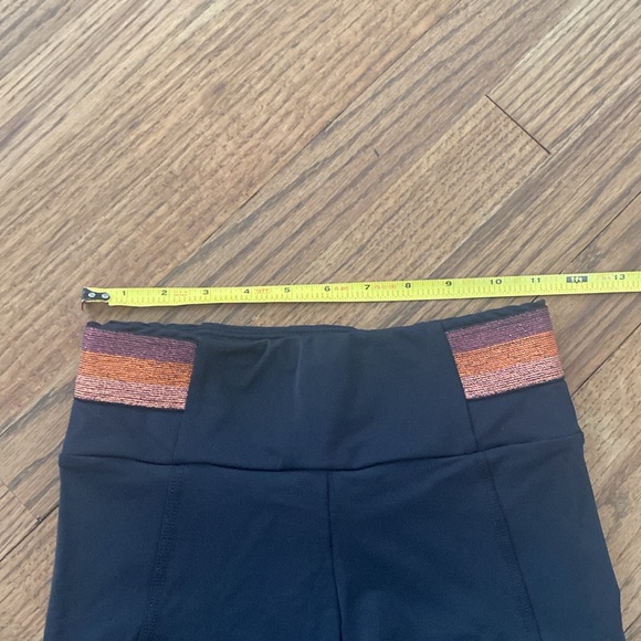 Cyclebar Rose Gold Metallic Black Leggings - Picture 7 of 8